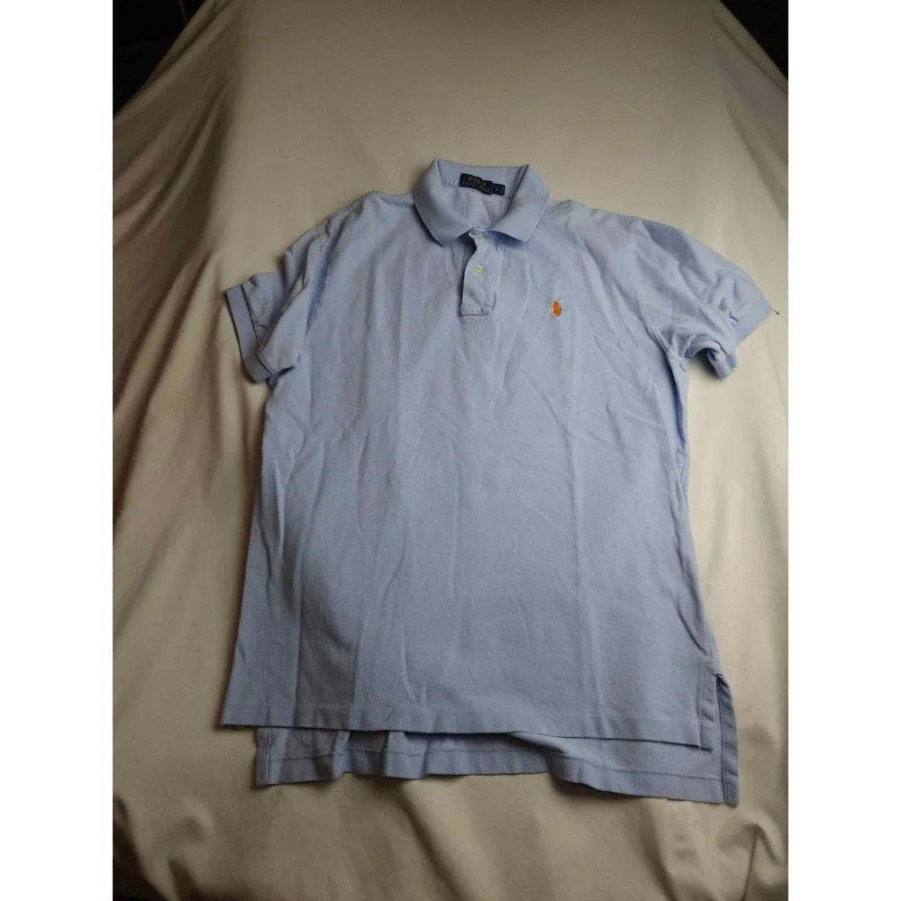 Polo Ralph Lauren Polo Shirt Mens Large Light Blue Knit Short Sleeve Preppy
